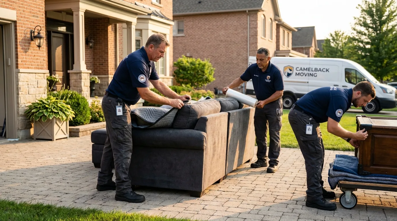 Large estate moving crew wrapping furniture in Middleburgh, NY
